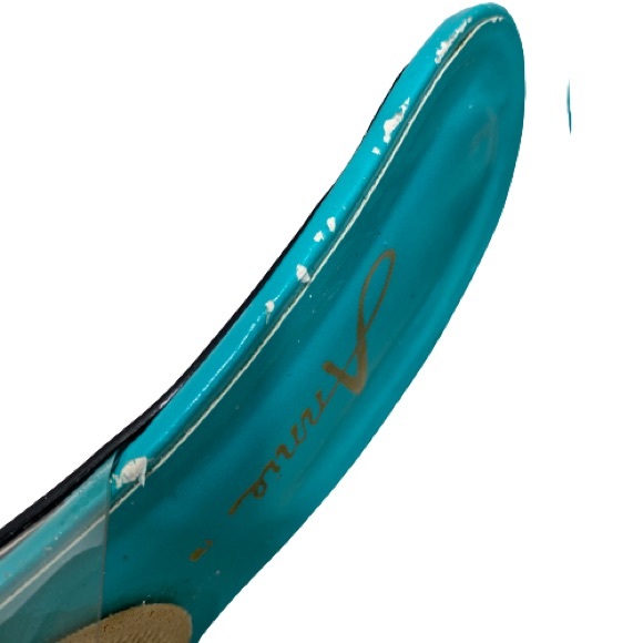 Annie slides lucite block heel embroidered vamp - Picture 4 of 7